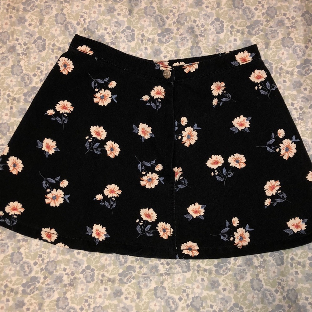 Black with pink flower skirt